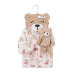 Bata de Franela Oso Rosa y Peluche