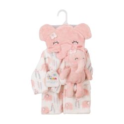 Bata de Franela con Elefante Rosa