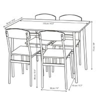 Comedor Rectangular Café para 4 Personas