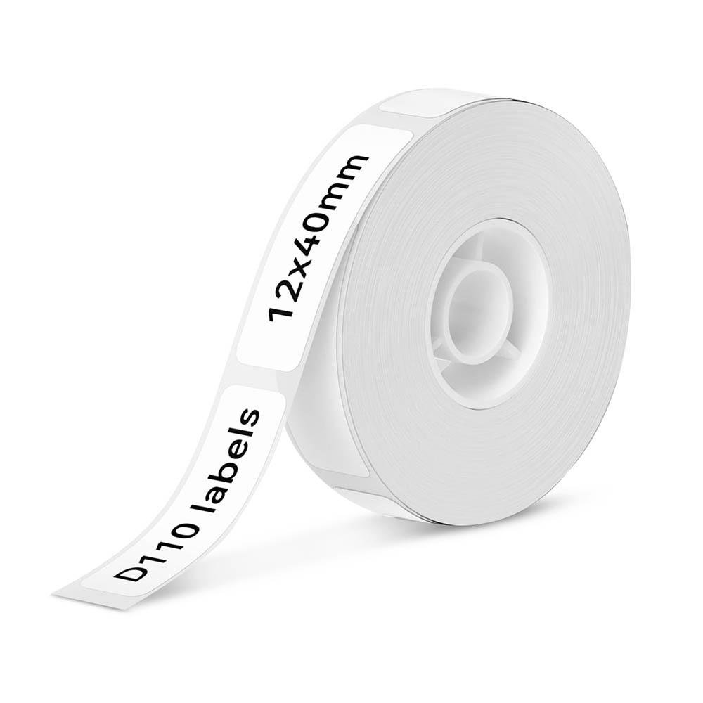Etiquetas Térmicas Blancas 12 x 40 mm para Etiquetadoras Serie D, 160 Unidades