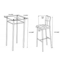 Conjunto de Mesa Alta con 2 Sillas de Bar