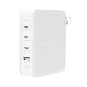 Cargador de Pared GaN con 4 Puertos Blanco 140W