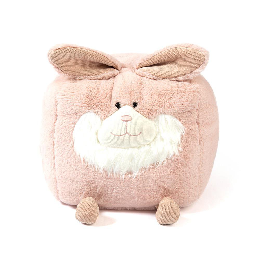 Sofá Infantil de Poliéster Diseño de Conejo con Orejas Color Rosado de 30 x 30 Cm
