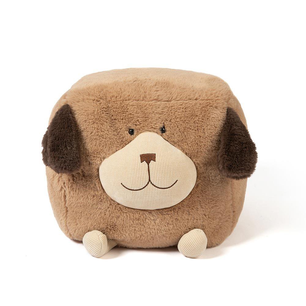 Sofá Infantil de Poliéster Diseño de Perro con Orejas Color Café de 30 x 30 Cm