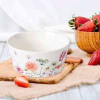 Tazón de Cerámica con Diseño Floral  4.7 Plg