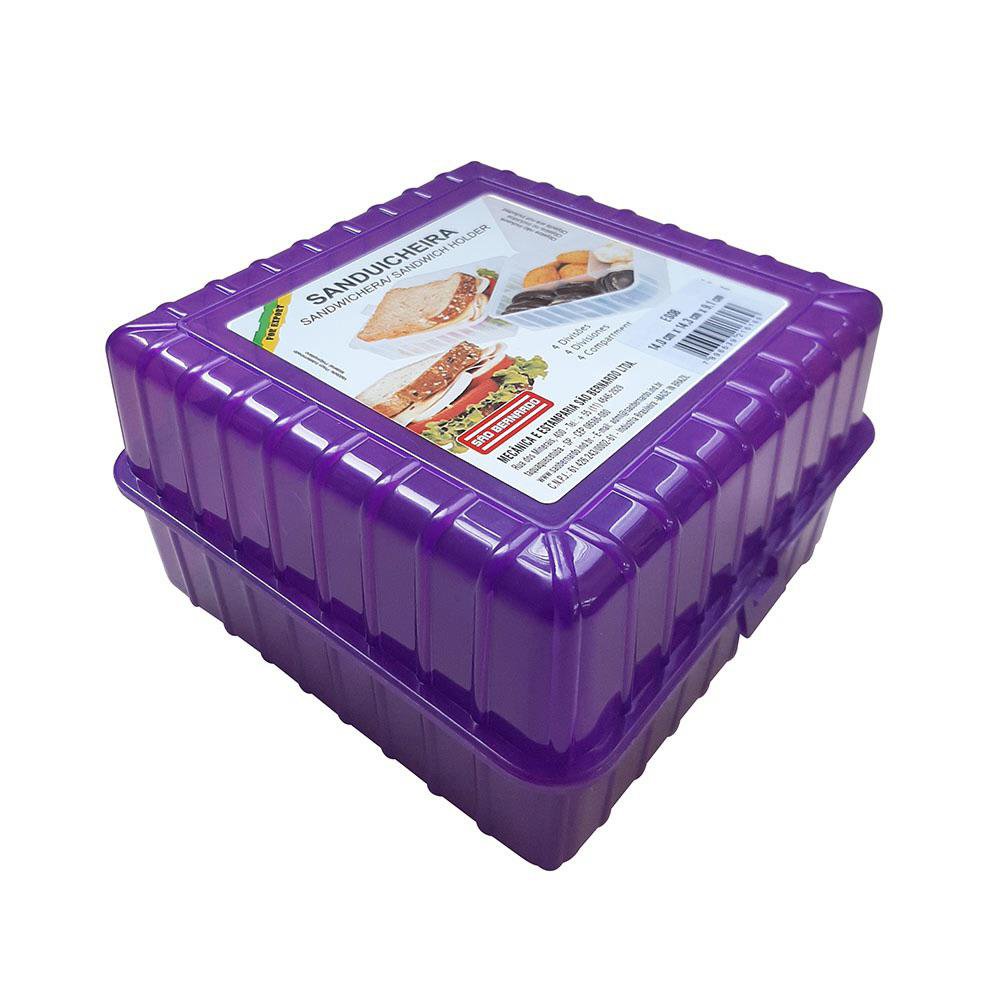 Contenedor para Alimentos con Divisiones Color Morado