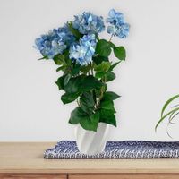 Hortensia Artificial Azul con Pote
