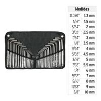 Set de 30 Llaves Allen Largas Std/Mm Punta Bola con Estuche