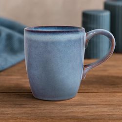 Pocillo de Cerámica Estilo Elegante Azul Tornasol 12.8 Onz
