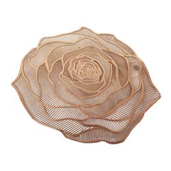 Individual Decorativo en Forma de Rosa Rose Gold 38 cm