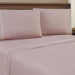 Set de Sábanas King Rosa con Detalles Puntuales 8 Pzas