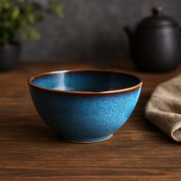 Bowl de Cerámica Estilo Elegante Azul Tornasol 5.9 Plg
