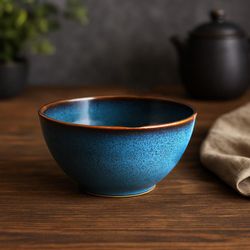 Bowl de Cerámica Estilo Elegante Azul Tornasol 5.9 Plg