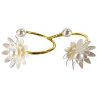 Anillo para Servilleta Diseño de Flor con Perlas