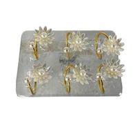 Anillo para Servilleta Diseño de Flor con Perlas