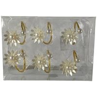 Anillo para Servilleta Diseño de Flor con Perlas
