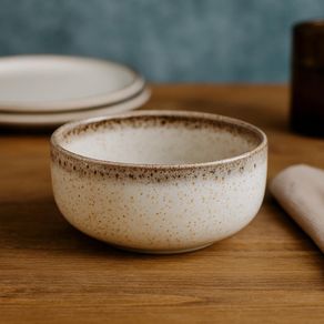 Bowl de Cerámica Estilo Elegante Crema Tornasol 5.9 Plg