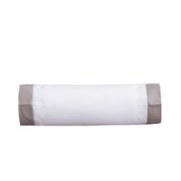 Almohadón Tubular Blanco con Bordado de Hojas Beige 35 x 50 Cm