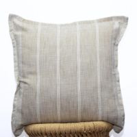 Funda de Cojín Rayas Verticales 45 x 45 Cm Beige