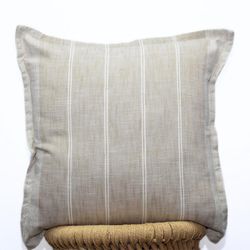 Funda de Cojín Rayas Verticales 45 x 45 Cm Beige
