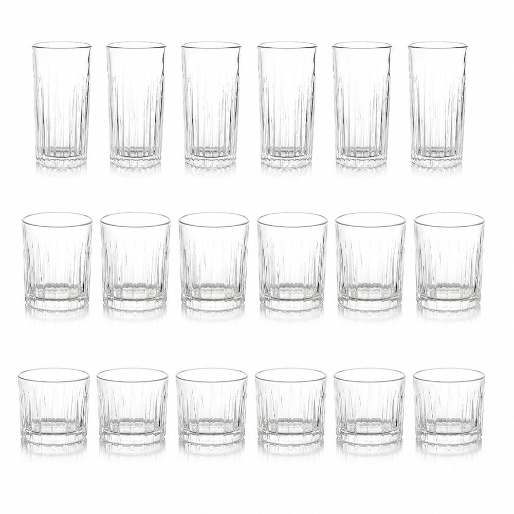 Set de 18 Vasos de Vidrio Color Transparente