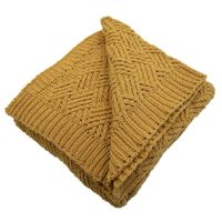 Throw Decorativo de Algodón con Flecos Mostaza 127 x 152 Cm