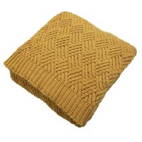 Throw Decorativo de Algodón con Flecos Mostaza 127 x 152 Cm