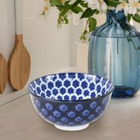 Set de 4 Bowls Diseño Flores Azules 4.5 Plg