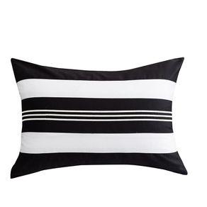 Cojín Decorativo Milani Rayas Horizontales Blanco y Negro 35 X 50 Cm