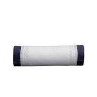 Cojín Decorativo Blanco con Bordes Azul Marino 35 x 50 Cm