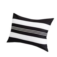 Cojín Decorativo Milani Rayas Horizontales Blanco y Negro 35 X 50 Cm