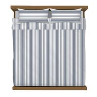 Set de Duvet con Rayas Verticales King Celeste con Blanco