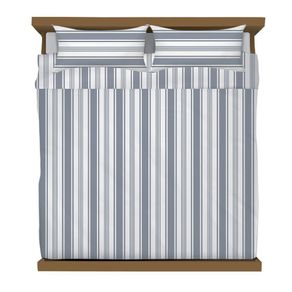 Set de Duvet con Rayas Verticales King Celeste con Blanco