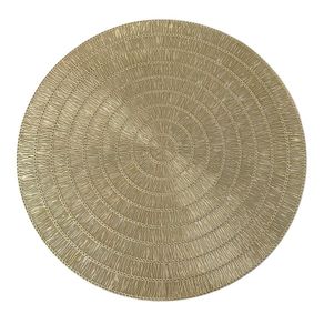 Individual Decorativo Redondo Dorado 38 Cm