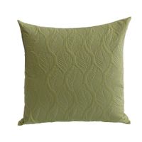 Funda Decorativa Verde con Bordado de Hojas 65 X 65 Cm
