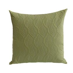 Funda Decorativa Verde con Bordado de Hojas 65 X 65 Cm