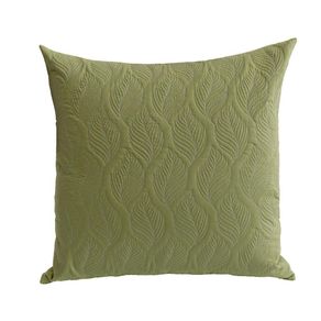 Funda Decorativa Verde con Bordado de Hojas 65 X 65 Cm