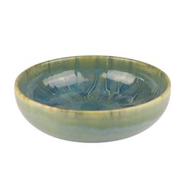 Plato Hondo Cerámico Esmaltado Verde de 6 Plg