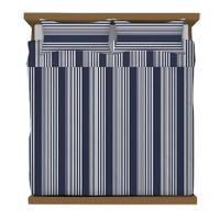 Set de Duvet con Rayas Verticales King Azul con Blanco