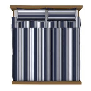 Set de Duvet con Rayas Verticales King Azul con Blanco