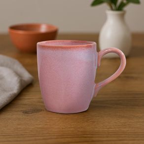 Pocillo de Cerámica Estilo Elegante Rosa Tornasol 12.8 Onz