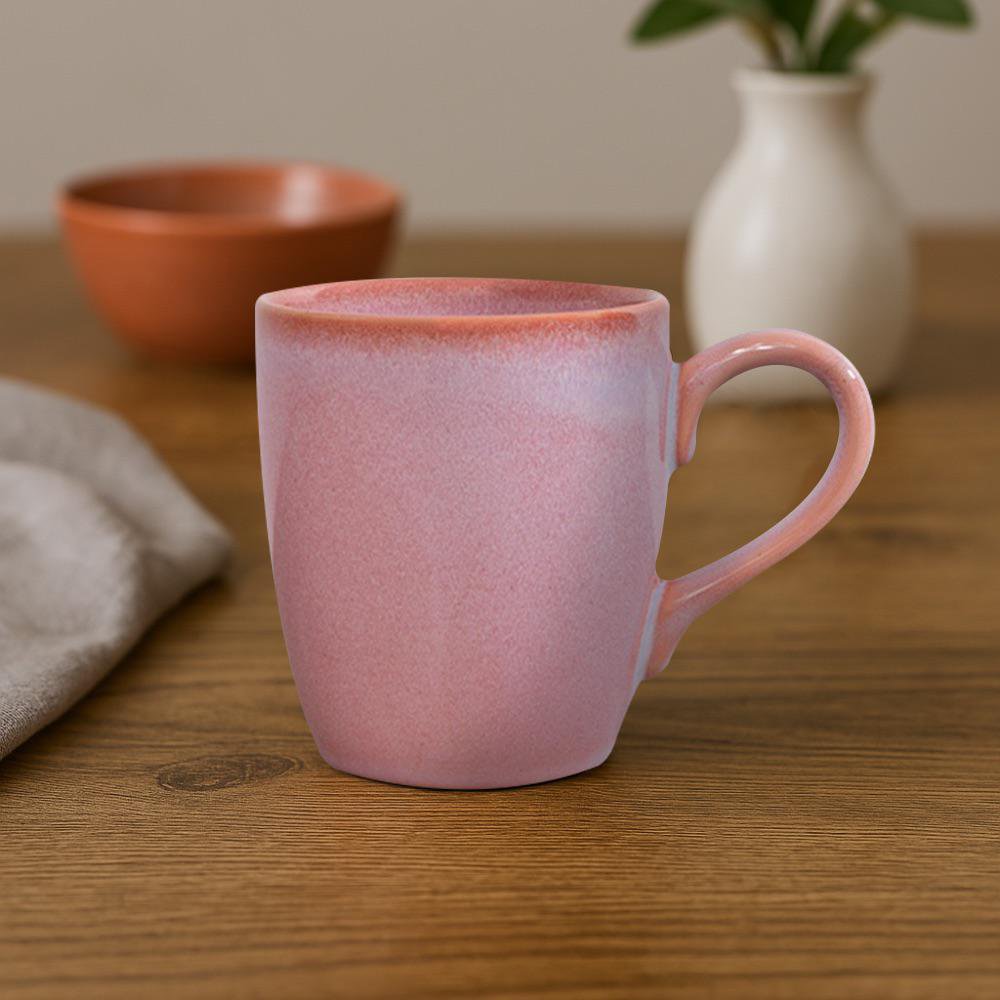 Taza de Cerámica de 12.8 oz Color Rosado Tornasol
