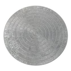 Individual Decorativo Redondo Plateado 38 Cm