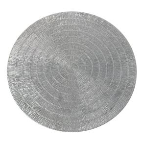 Individual Decorativo Redondo Plateado