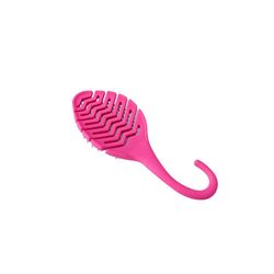 Cepillo Desenredante de Plástico con Mango Curvo Rosado