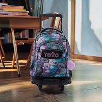 Mochila Ruedas Porta PC 15.4" Diseño Gatos