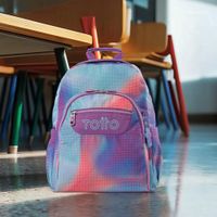 Mochila Juvenil Porta PC 14" Acuarela Glitter Aqua
