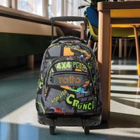 Mochila Ruedas Porta PC 15.4" Diseño Monster Truck