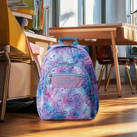 Mochila Juvenil Porta PC 14" Acuarela Diseño Unicorn