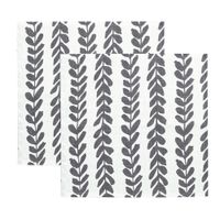 Set 2 Servilletas de Tela Floral Gris